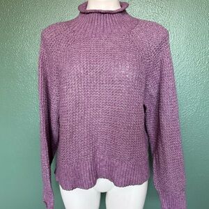 American Eagle Large Purple Knit Sweater High Neck Long Sleeve Turtleneck